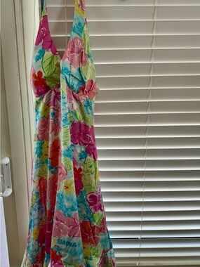 Lily Pulitzer Multicolor Floral Backless Maxi Dress (Pink, Green, Blue)